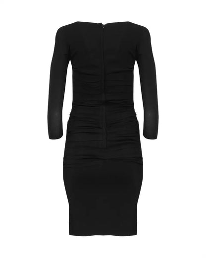 Dolce&Gabbana black draped long sleeve dress Dolce&Gabbana