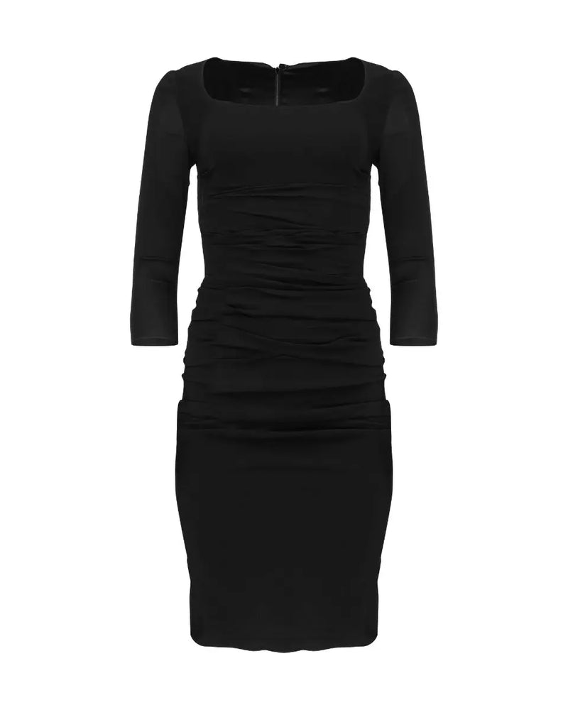 Dolce&Gabbana black draped long sleeve dress thumbnail