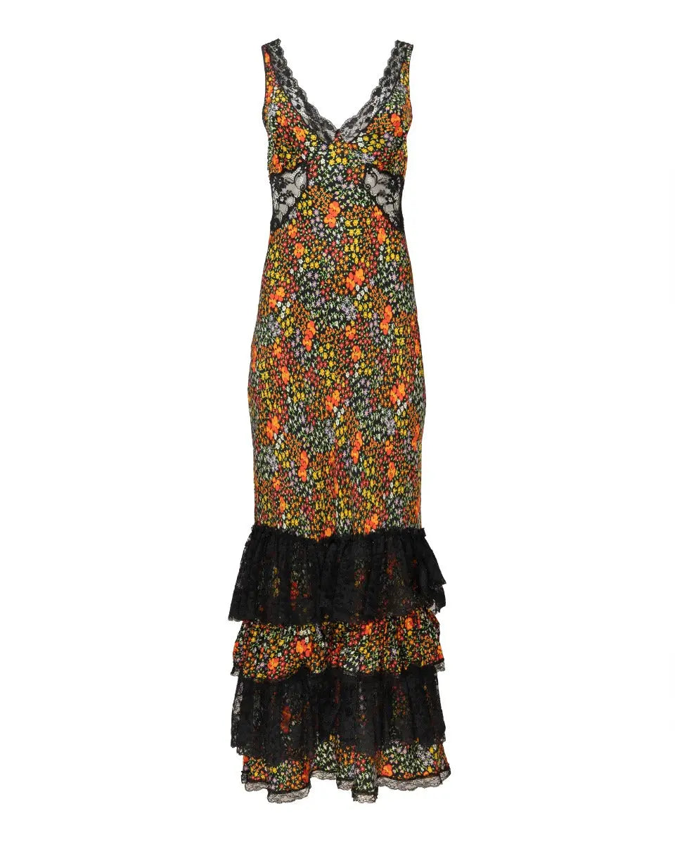 Dolce&Gabbana floral tiered lace dress Dolce&Gabbana