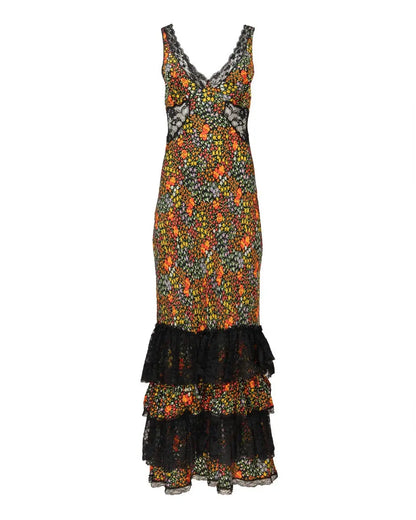 Dolce&Gabbana floral tiered lace dress Dolce&Gabbana