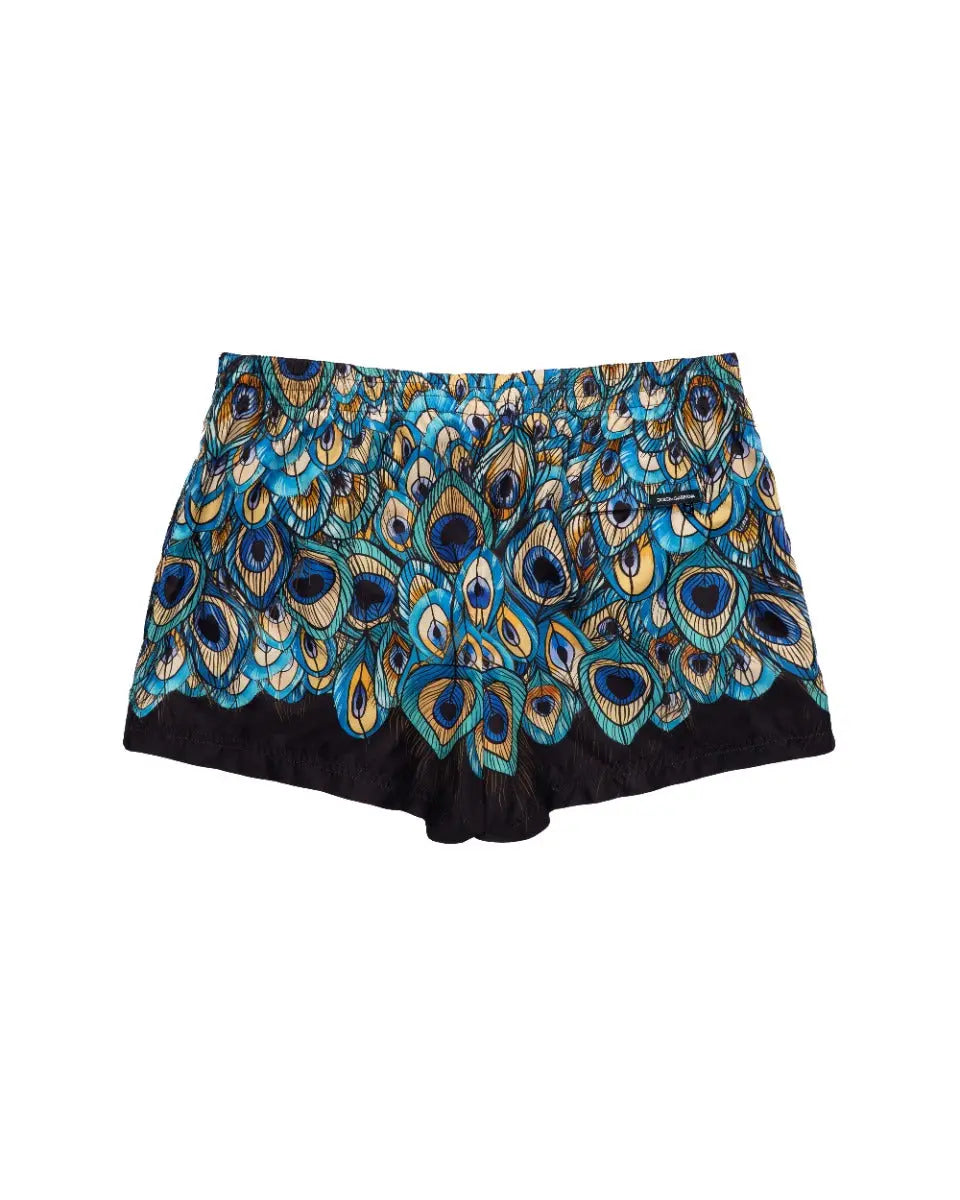 Dolce&Gabbana peacock feather swimming shorts