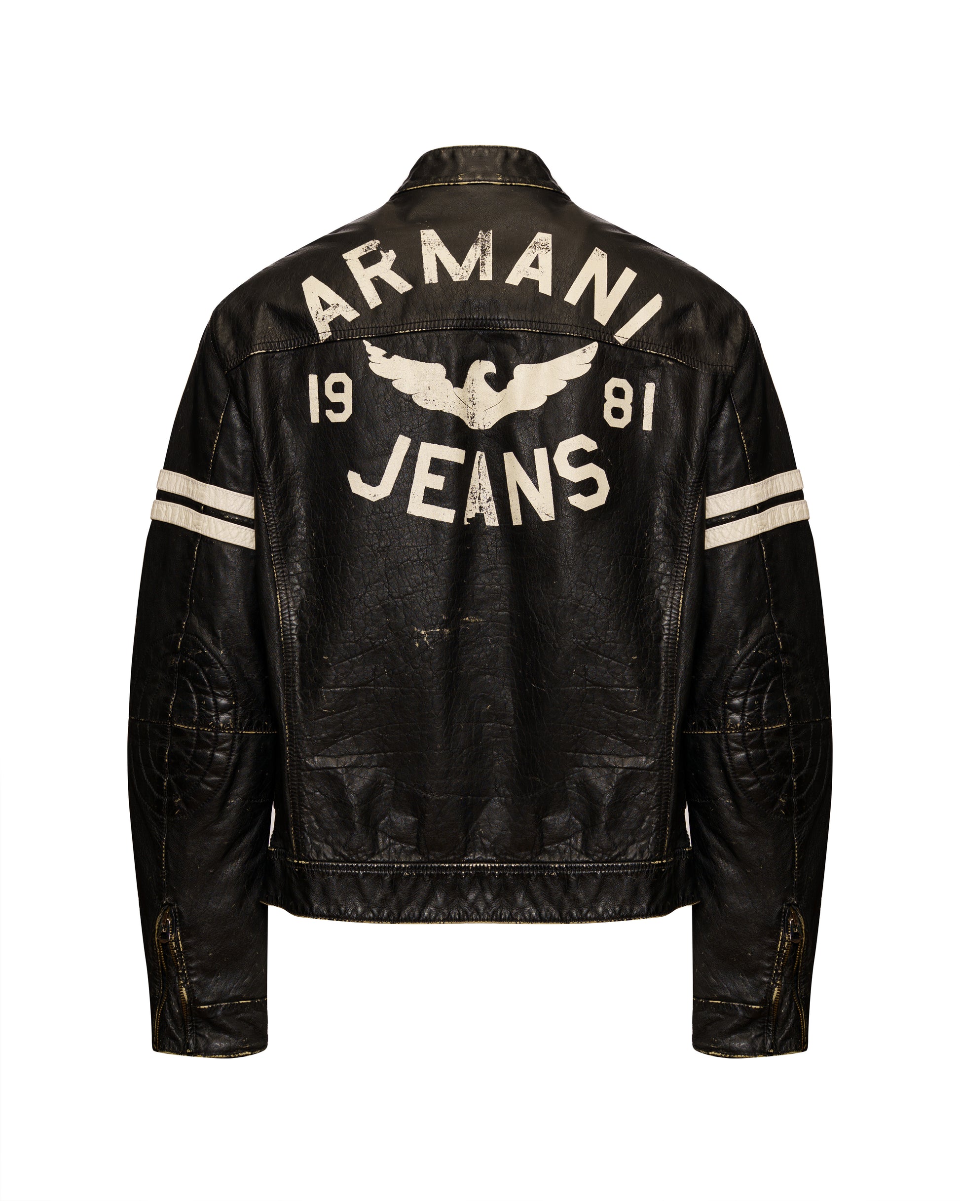 Giorgio Armani back logo leather biker jacket Giorgio Armani