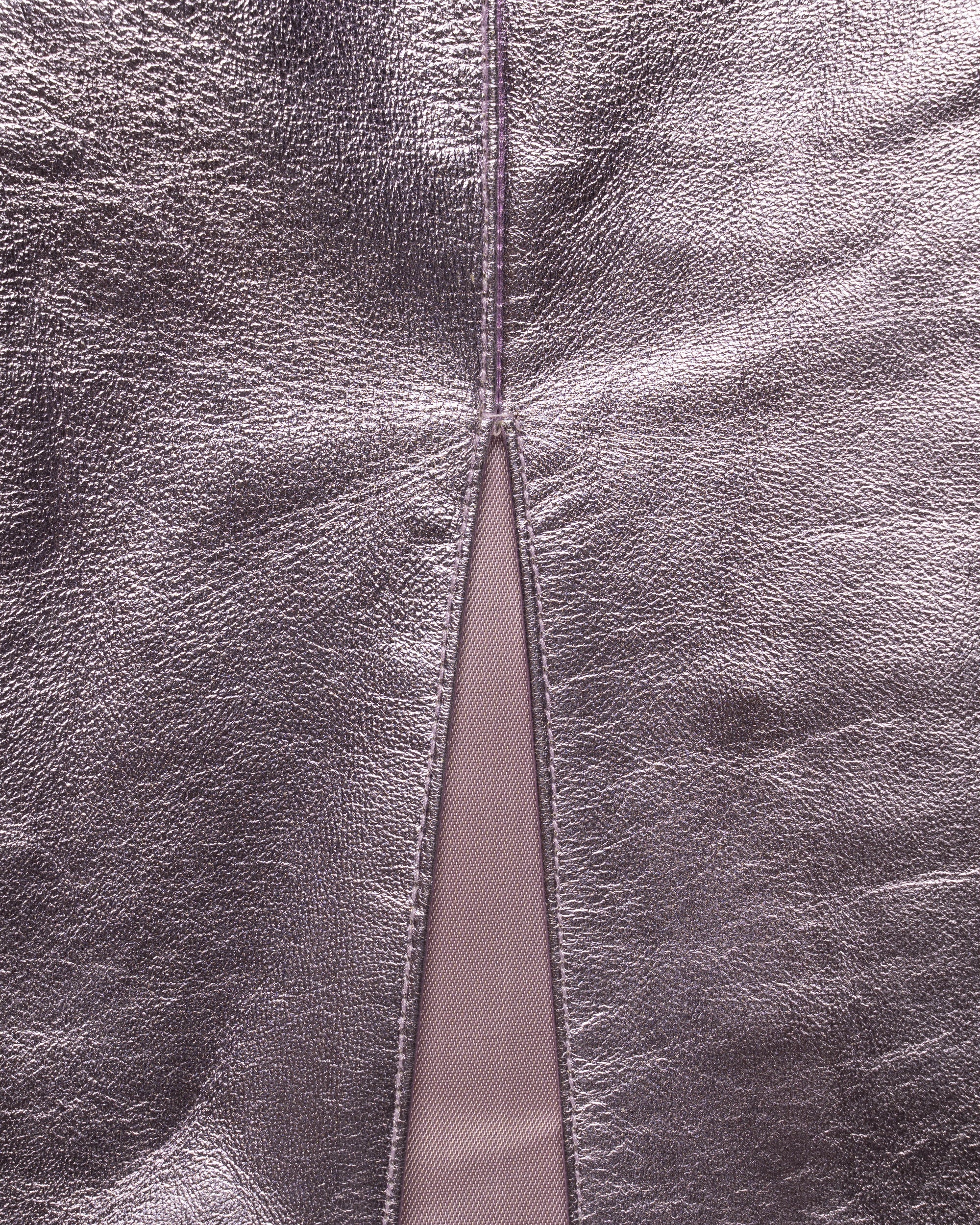 Thierry Mugler Couture faux-leather pink pencil skirt