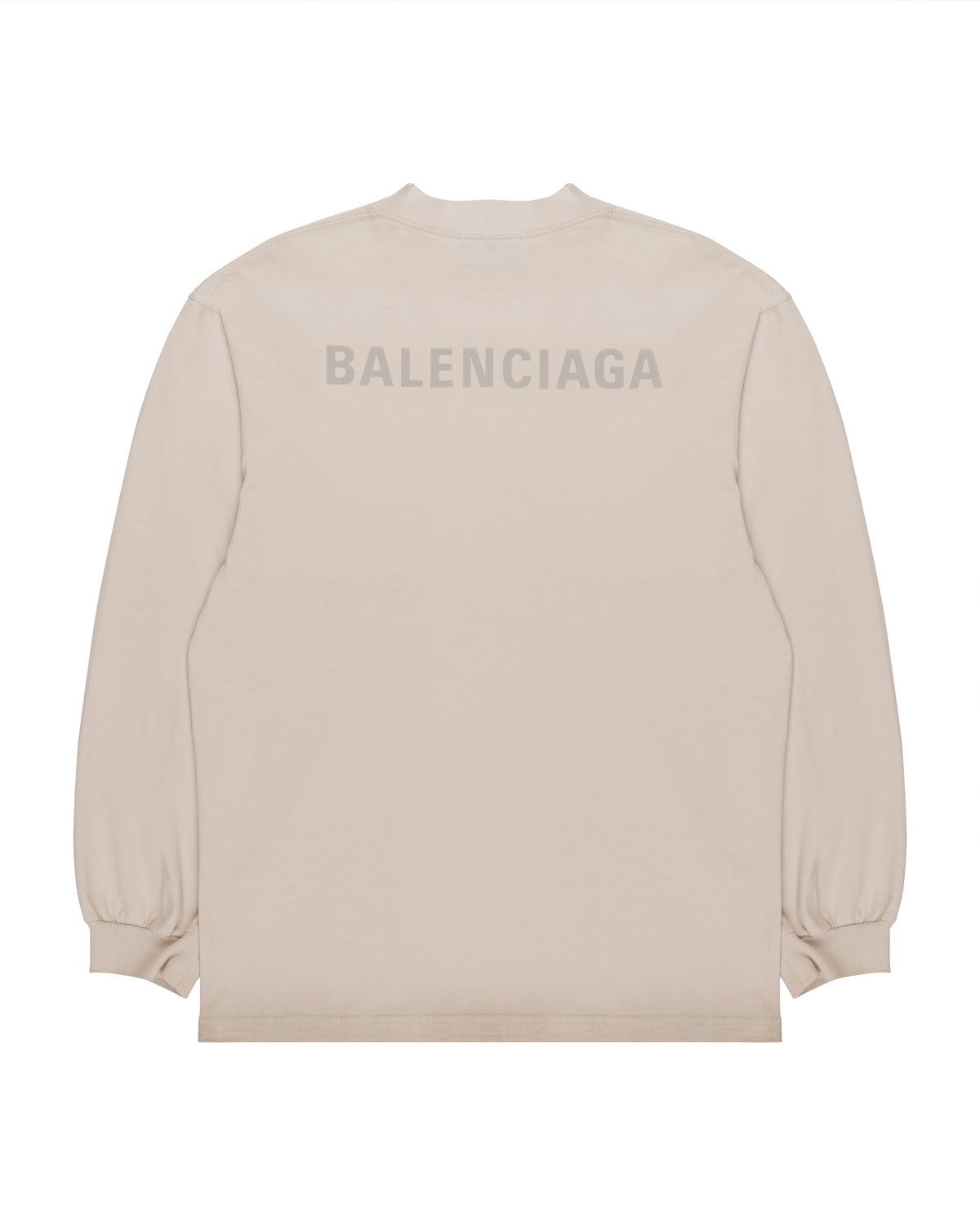 Balenciaga reflective logo cream long sleeve t-shirt