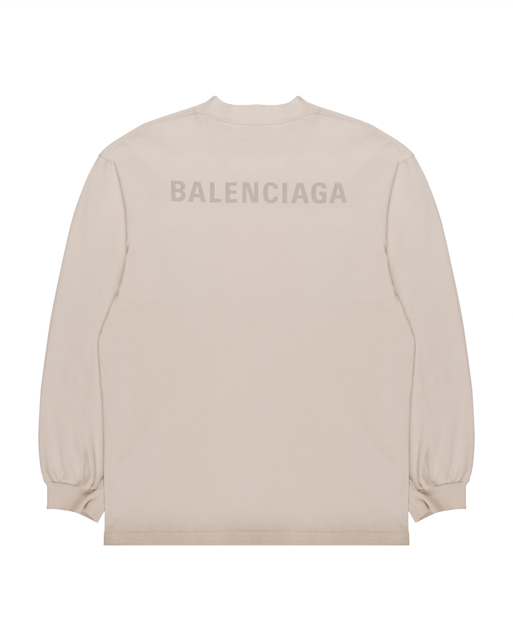 Balenciaga reflective logo cream long sleeve t-shirt