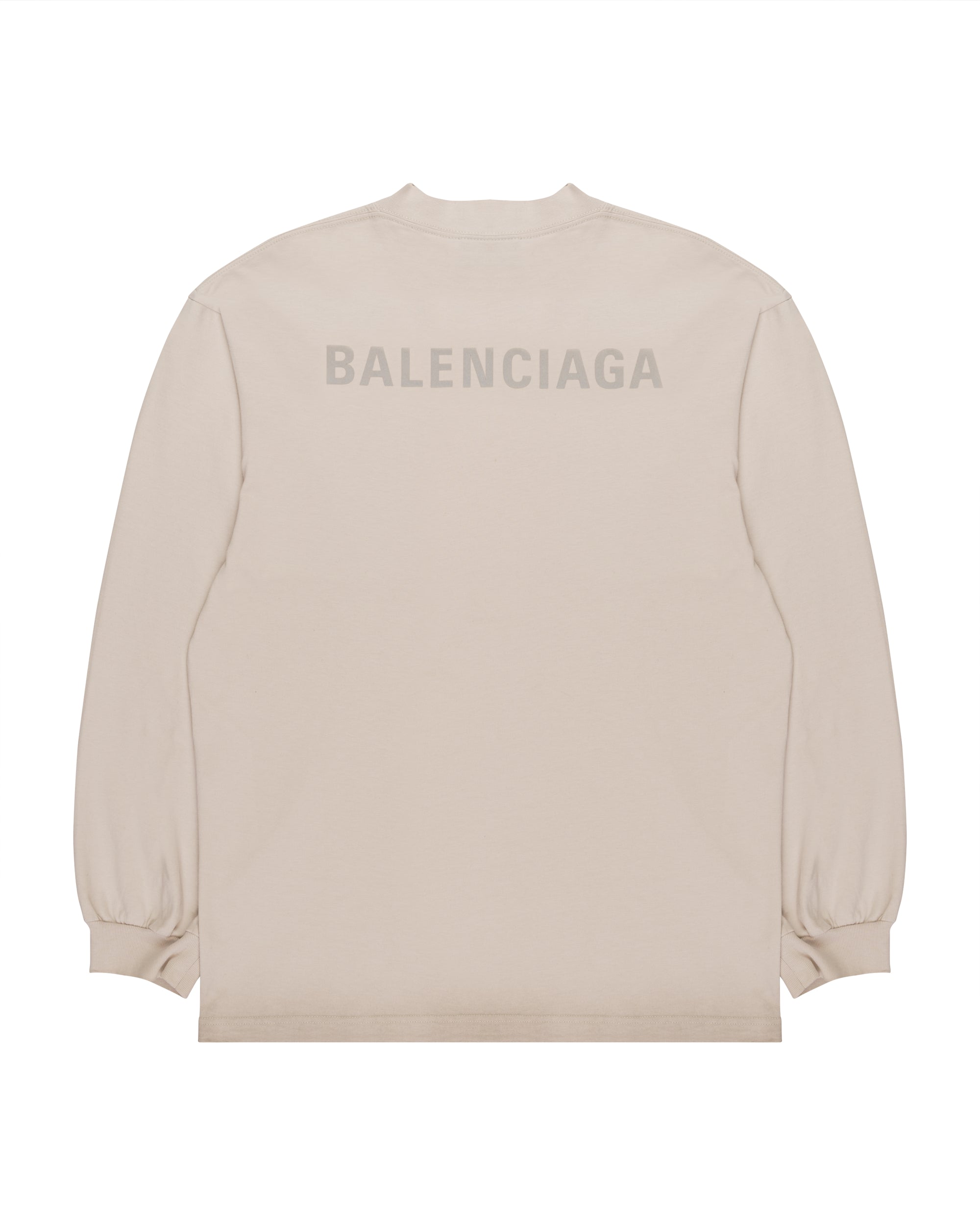 Balenciaga reflective logo cream long sleeve t-shirt