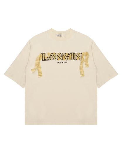 Lanvin Curb Lace beige oversized t-shirt
