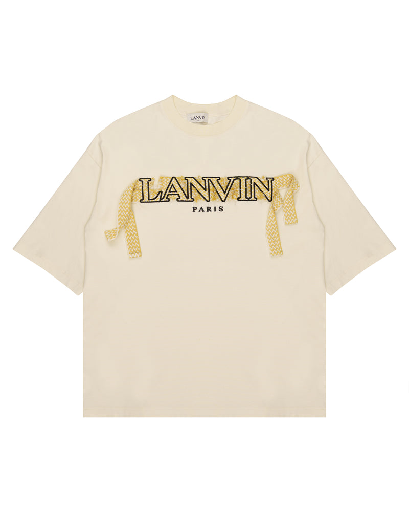 Lanvin Curb Lace beige oversized t-shirt thumbnail