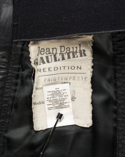 Jean Paul Gaultier Re-edition Printemps-été 1987 leather panelled mini skirt Jean