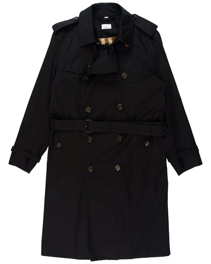 Burberry Kensington double-breasted black trench coat