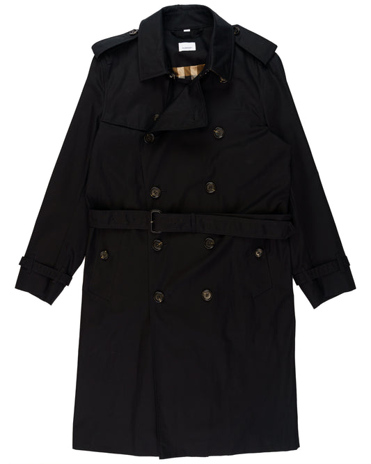 Burberry Kensington double-breasted black trench coat