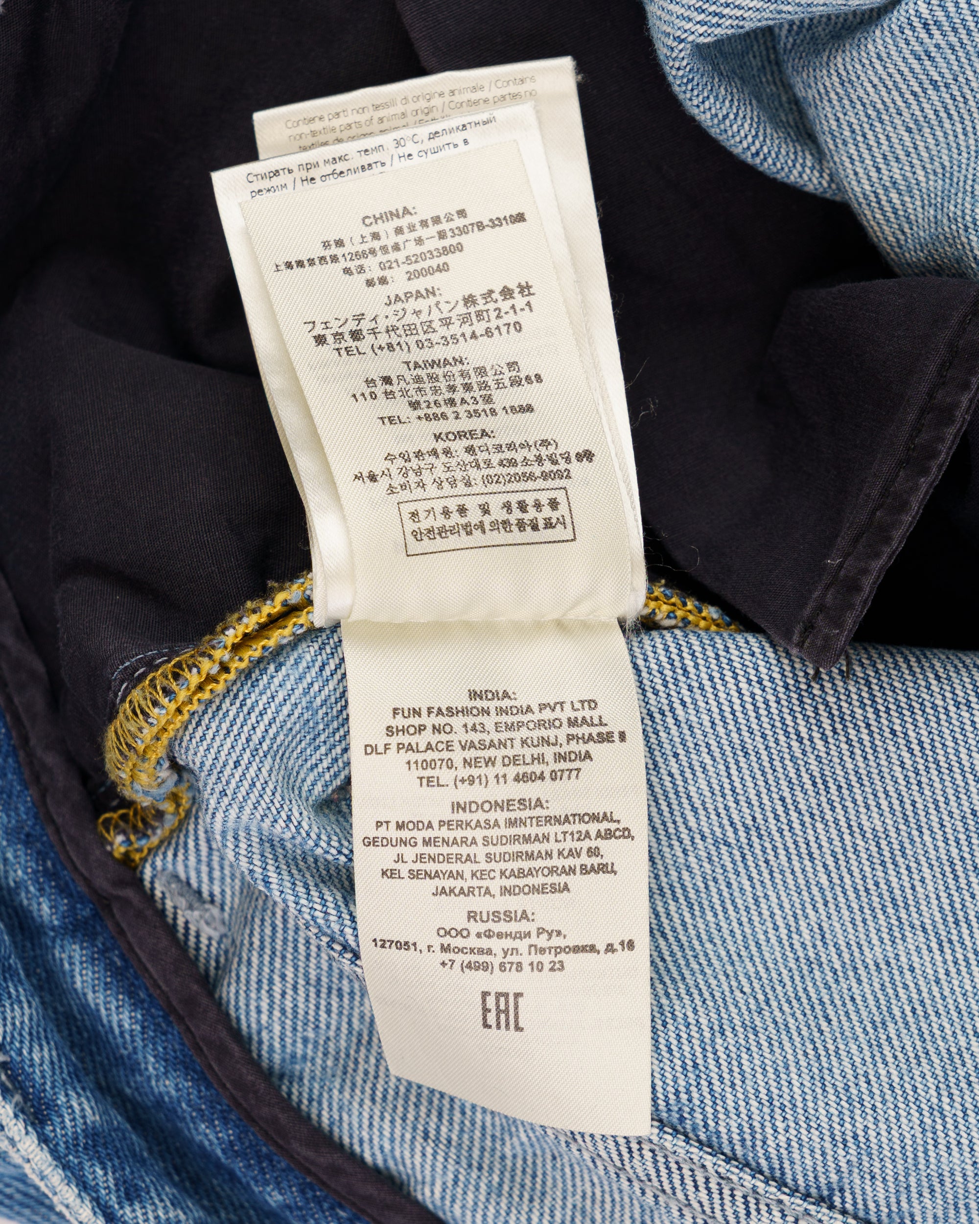 Fendi Cards Deck printed blue denim pants