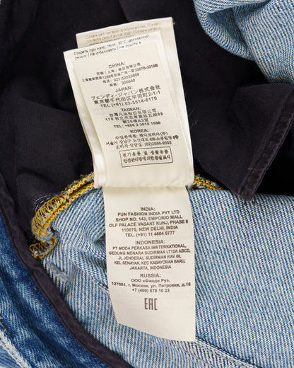 Fendi Cards Deck printed blue denim pants Fendi