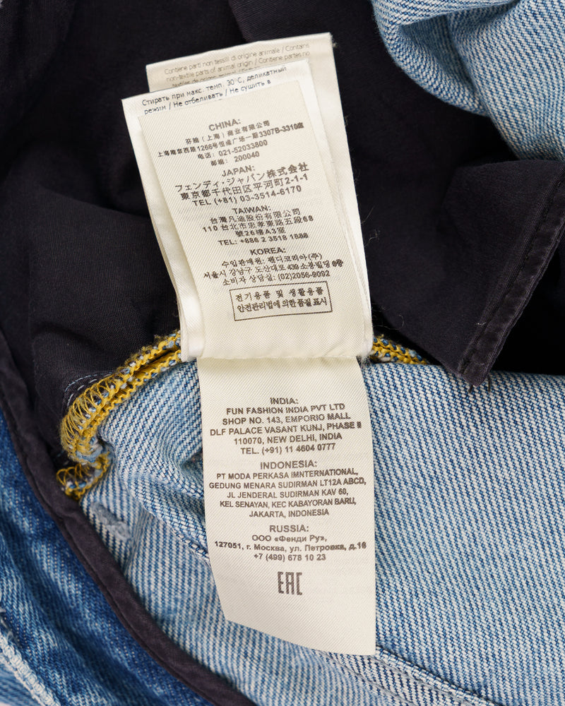 Fendi Cards Deck printed blue denim pants thumbnail