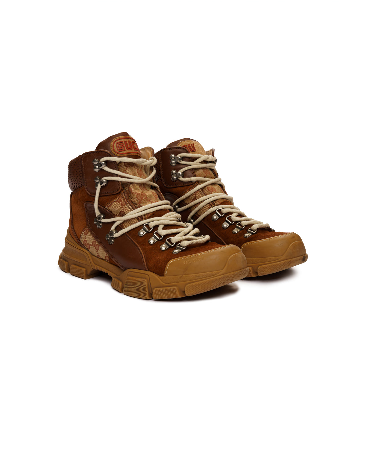 Gucci Flashtrek monogram brown hiking boots