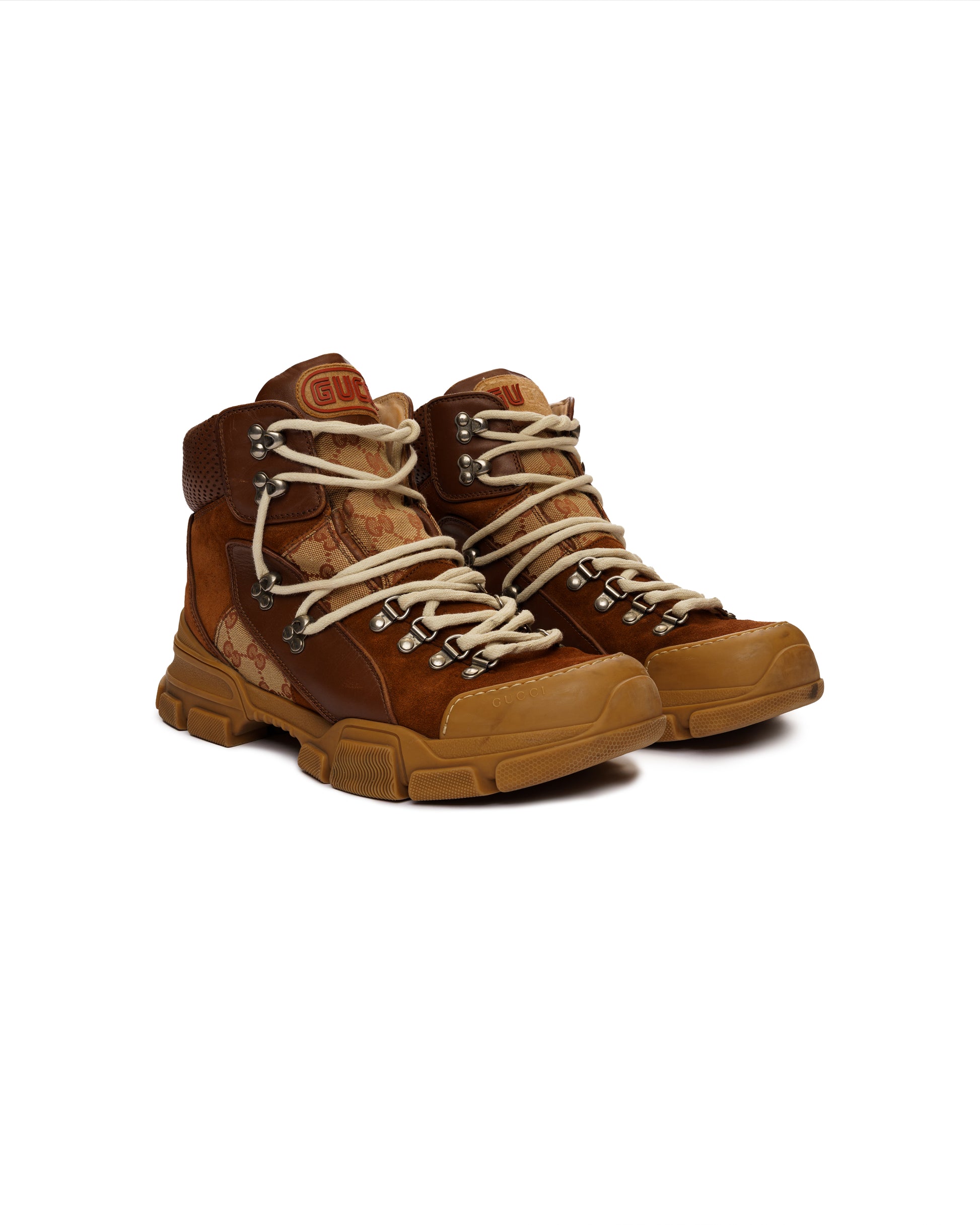 Gucci Flashtrek monogram brown hiking boots