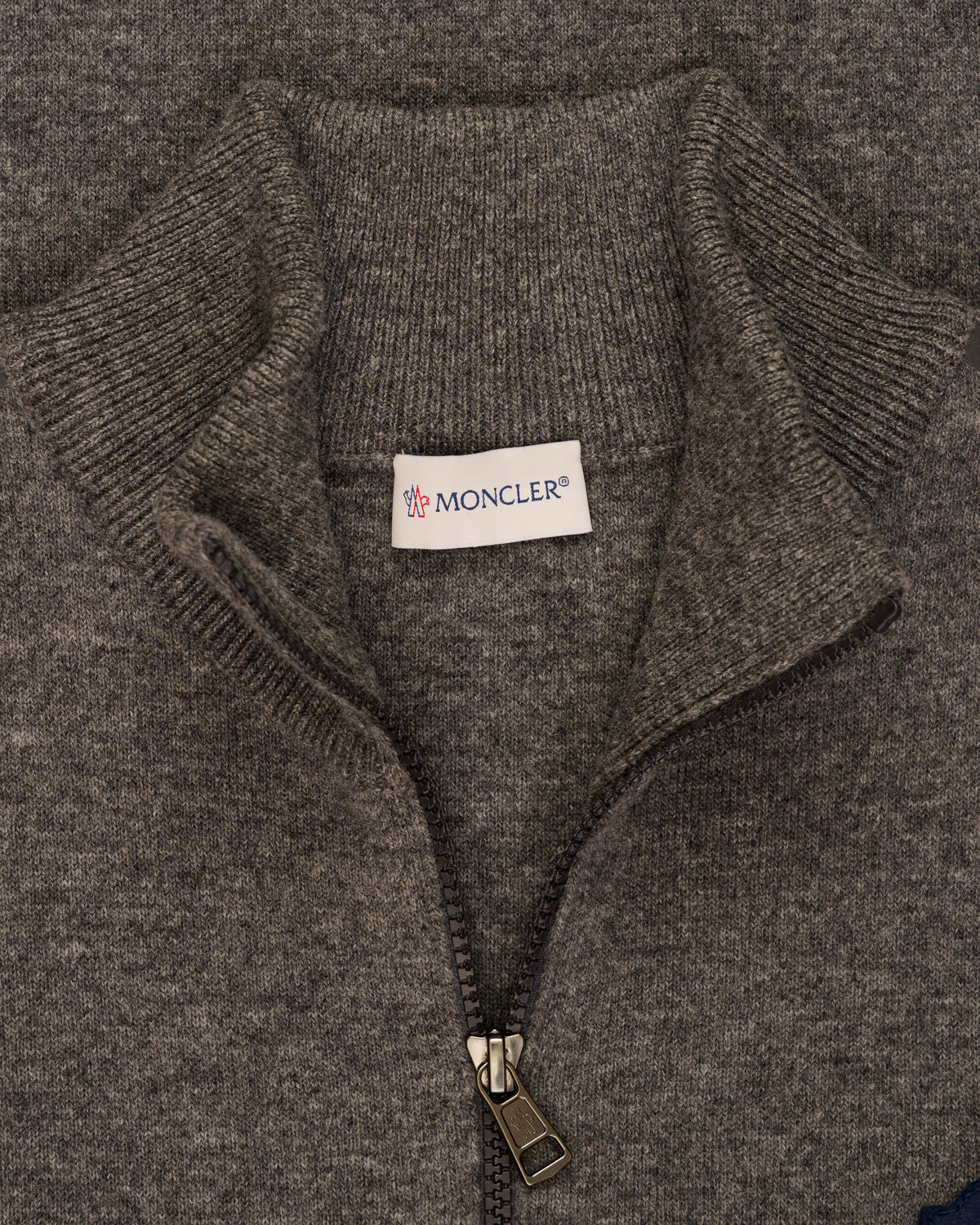 Moncler Colorblock virgin wool zip cardigan sweater