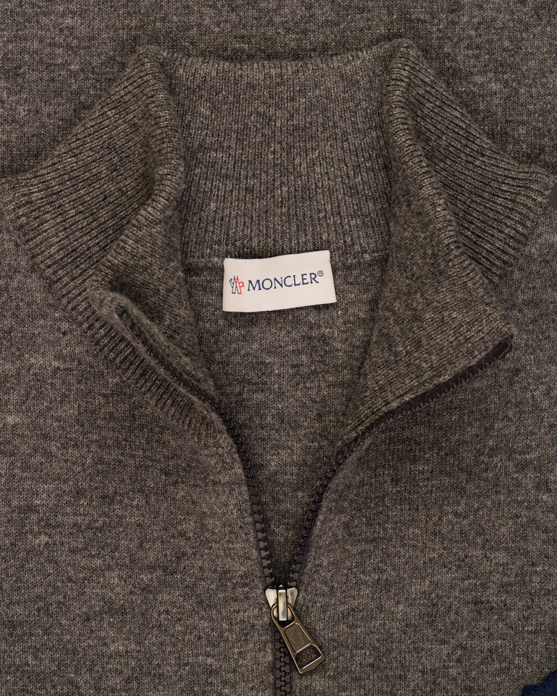 Moncler Colorblock virgin wool zip cardigan sweater thumbnail