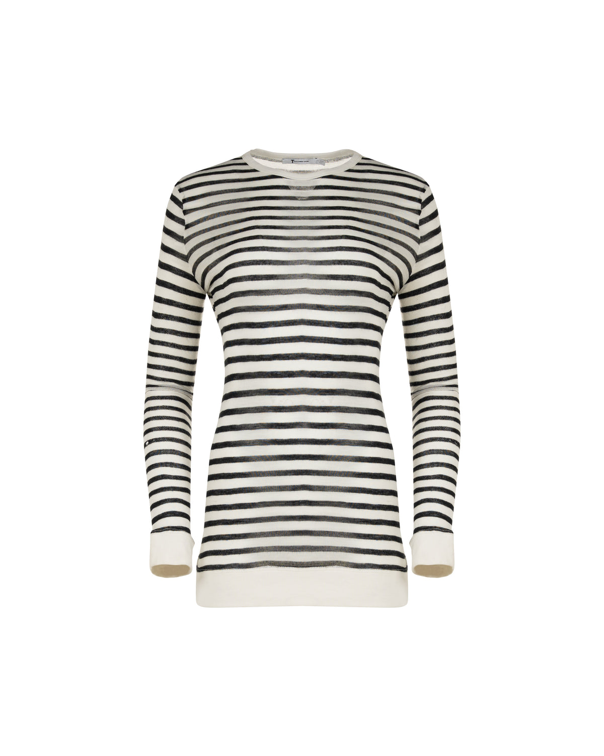 T by Alexander Wang see-through striped long sleeve t-shirt