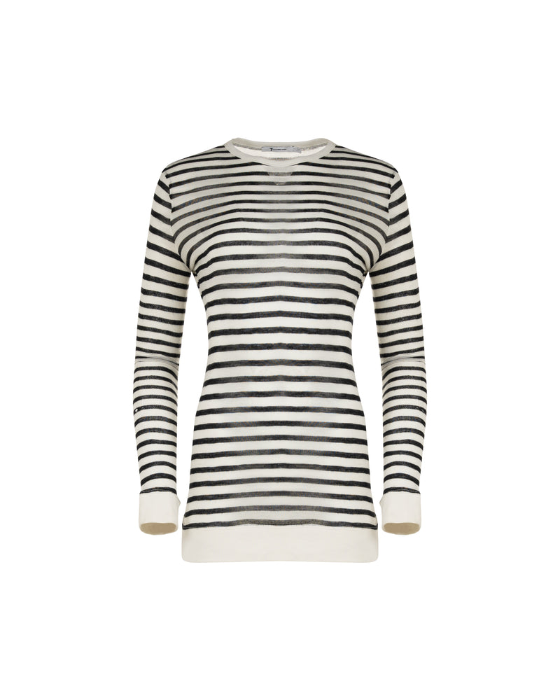 T by Alexander Wang see-through striped long sleeve t-shirt thumbnail