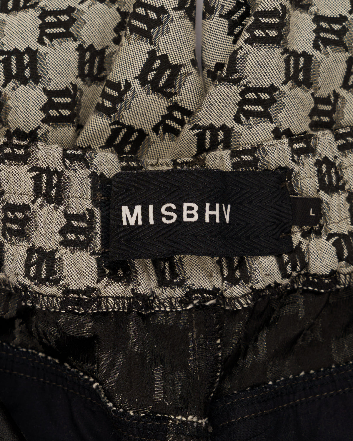 MISBHV "M' monogram brown cargo shorts