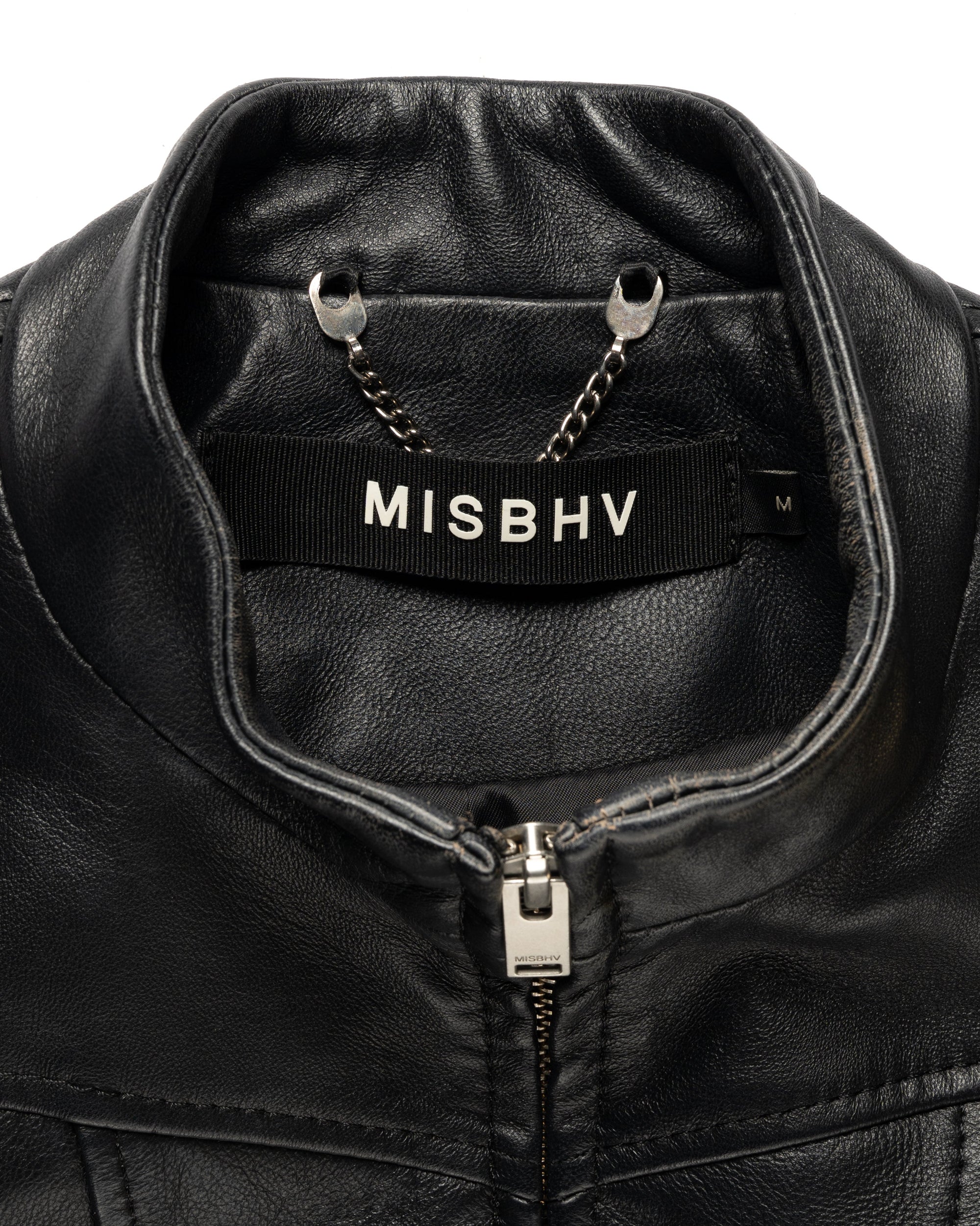 MISBHV corset faux-leather biker jacket