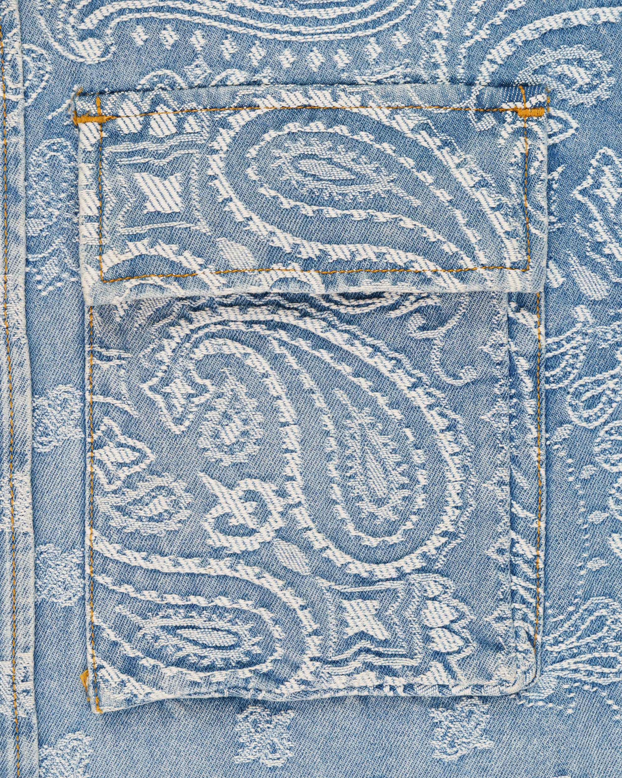 Amiri blue bandana jacquard denim shirt