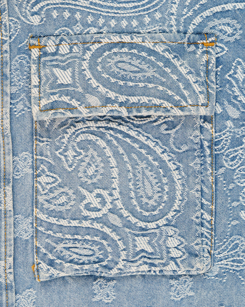 Amiri blue bandana jacquard denim shirt thumbnail