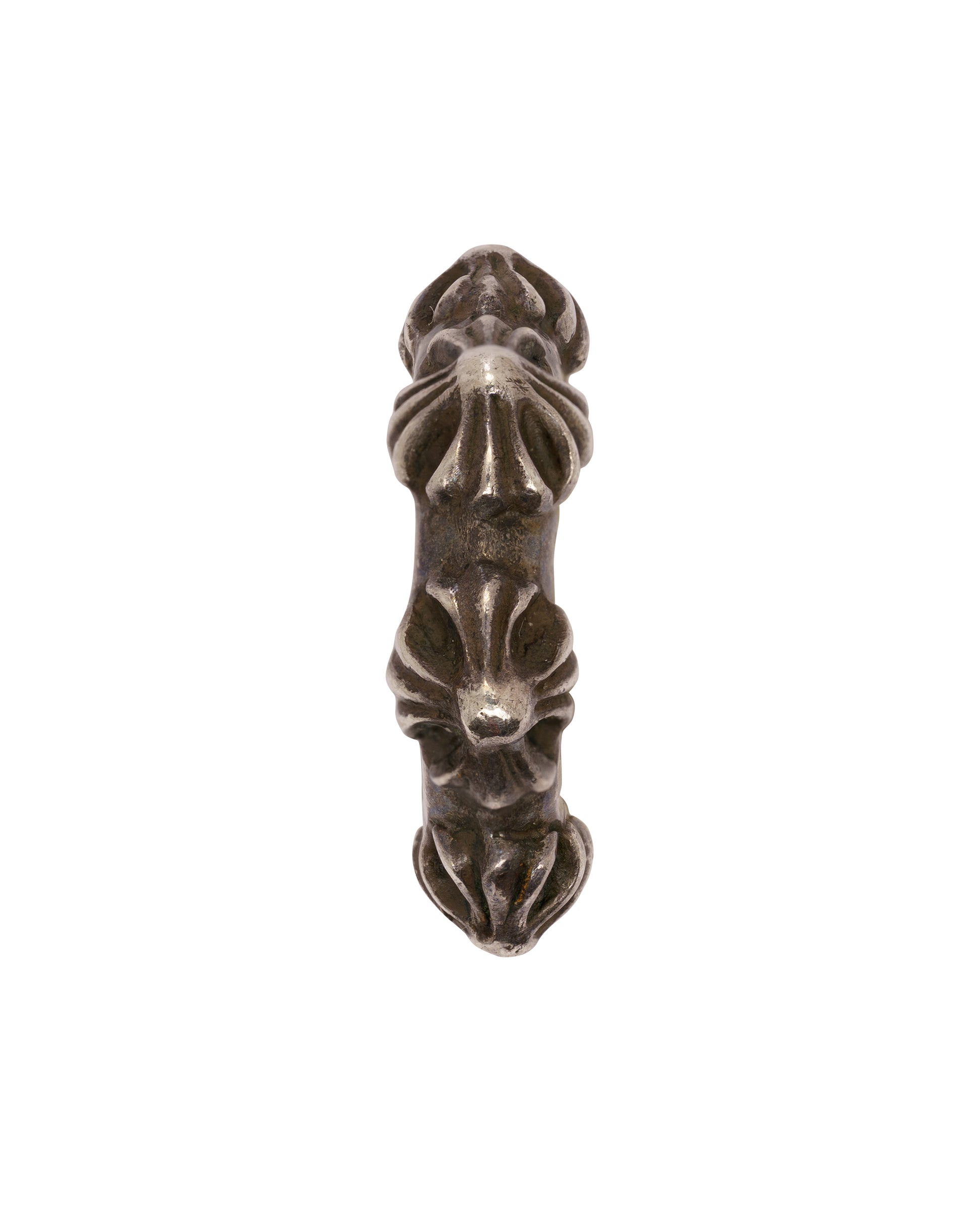Chrome Hearts cross band hoop silver earrings-4