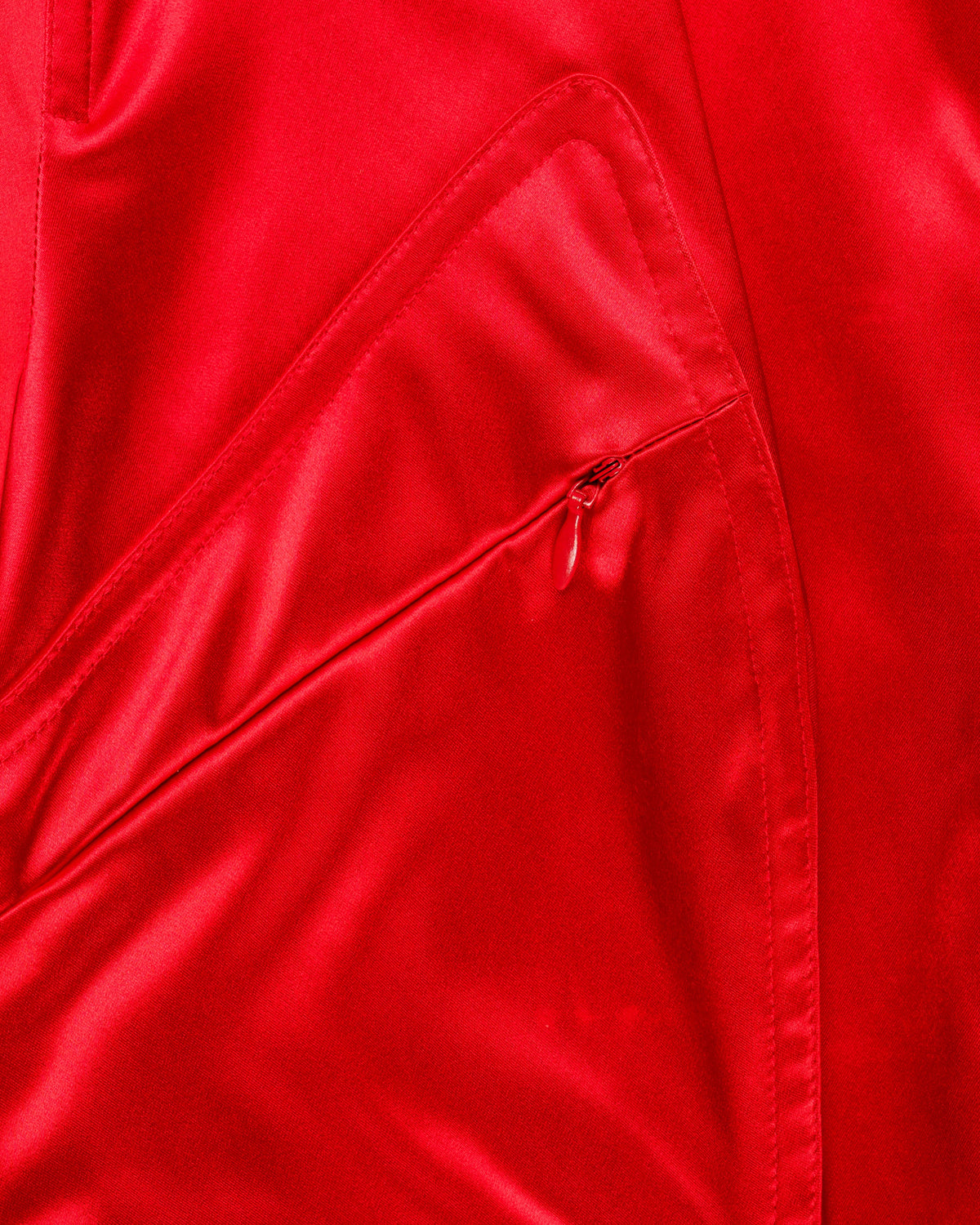Mugler Trademark red satin tang jacket