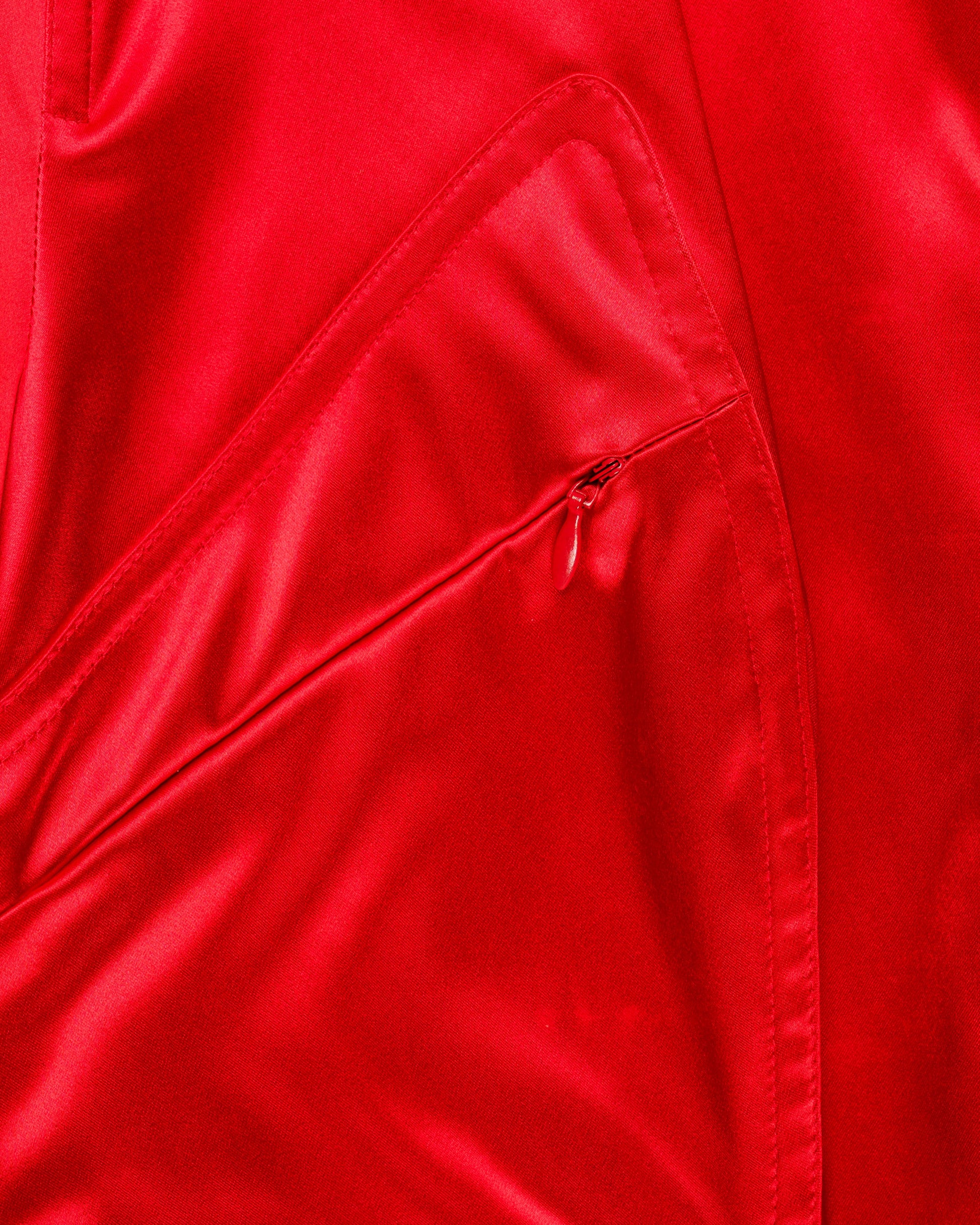 Mugler Trademark red satin tang jacket Mugler