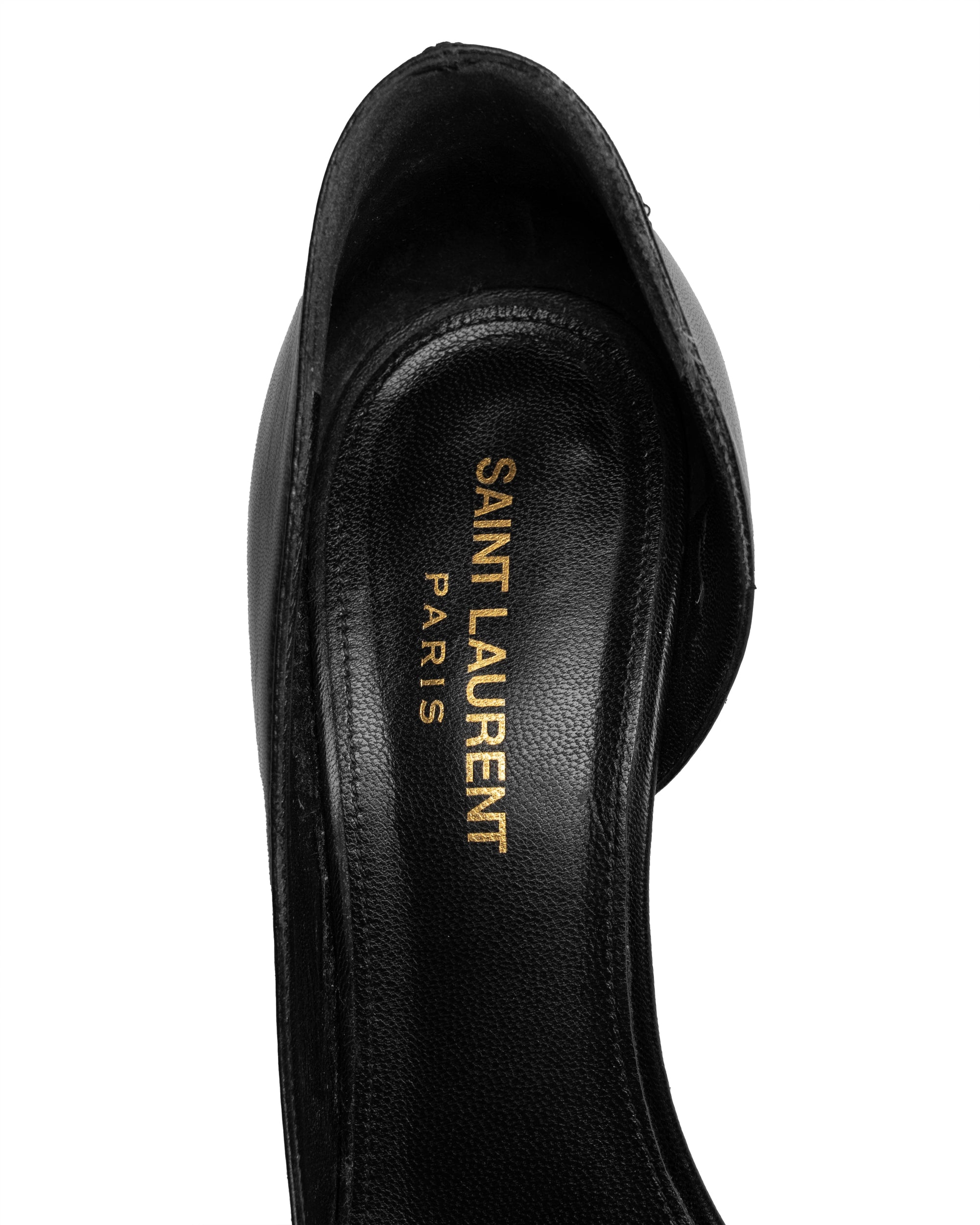 Saint Laurent Anja D'Orsay 105 black leather heels
