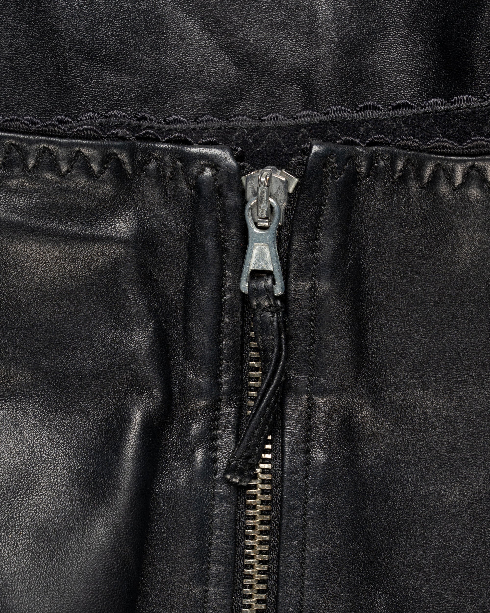 Jean Paul Gaultier Re-edition Spring-Summer 1987 paneled leather mini skirt