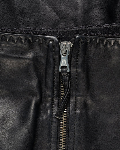 Jean Paul Gaultier Re-edition Printemps-été 1987 leather panelled mini skirt Jean