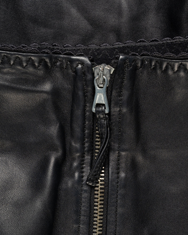 Jean Paul Gaultier Re-edition Spring-Summer 1987 paneled leather mini skirt thumbnail