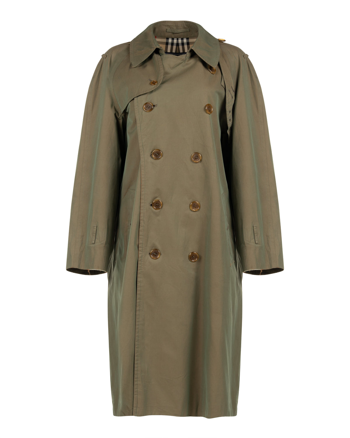 Burberry's "Highbury" Yew-green double-breasted coat