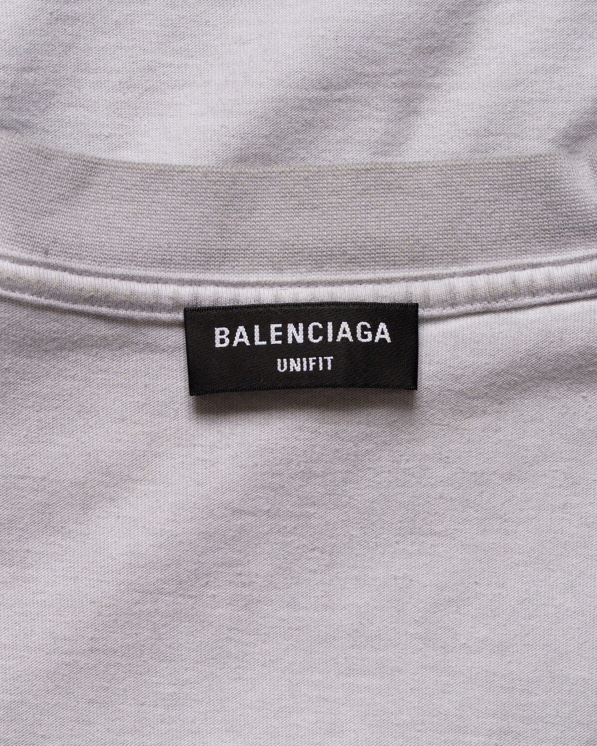 Balenciaga metal logo distressed oversized grey t-shirt
