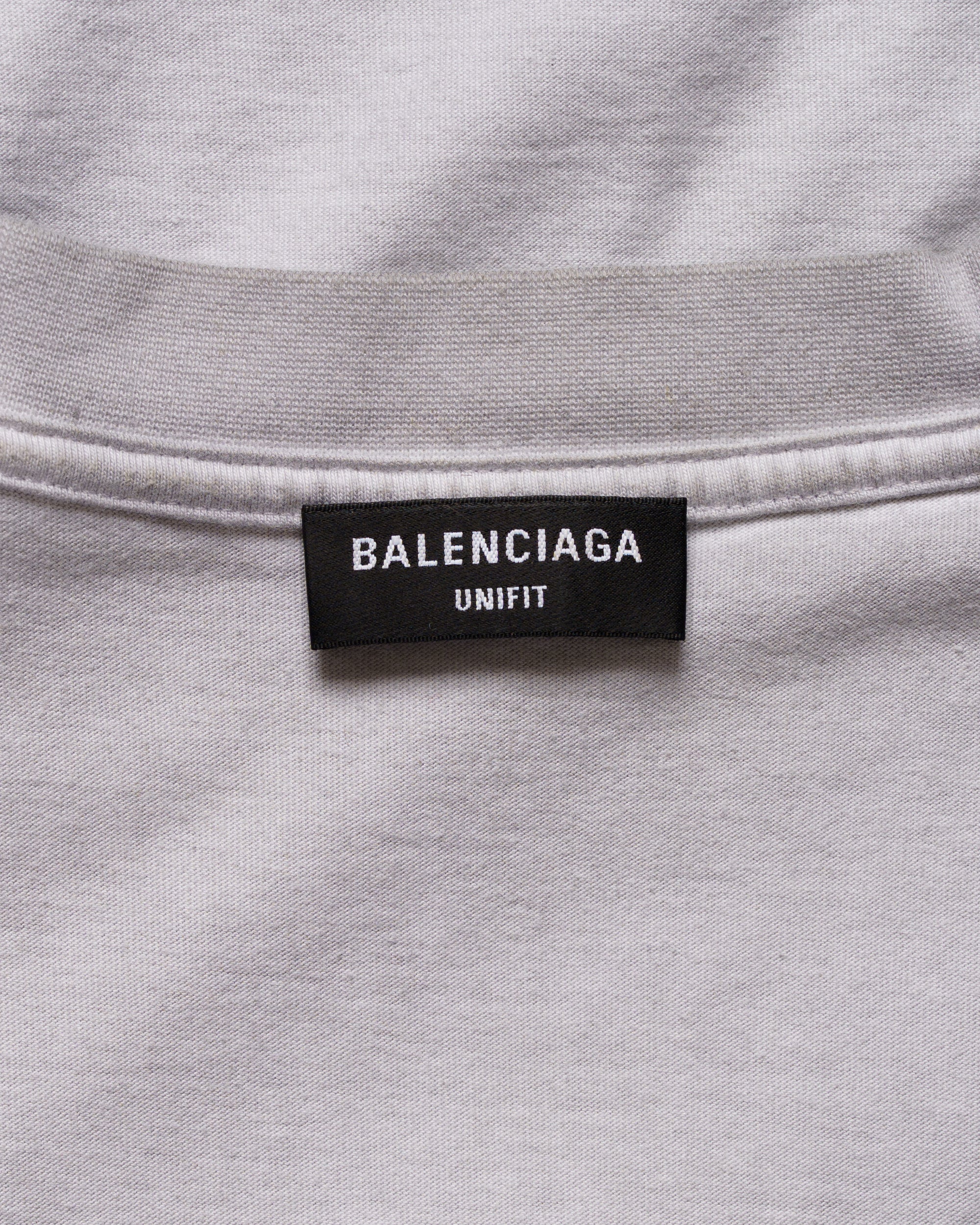 Balenciaga metal logo distressed oversized grey t-shirt