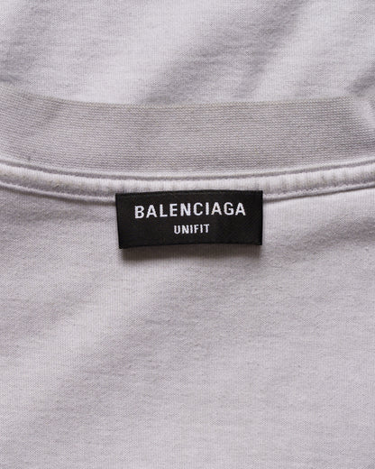 Balenciaga metal logo distressed oversized grey t-shirt Balenciaga