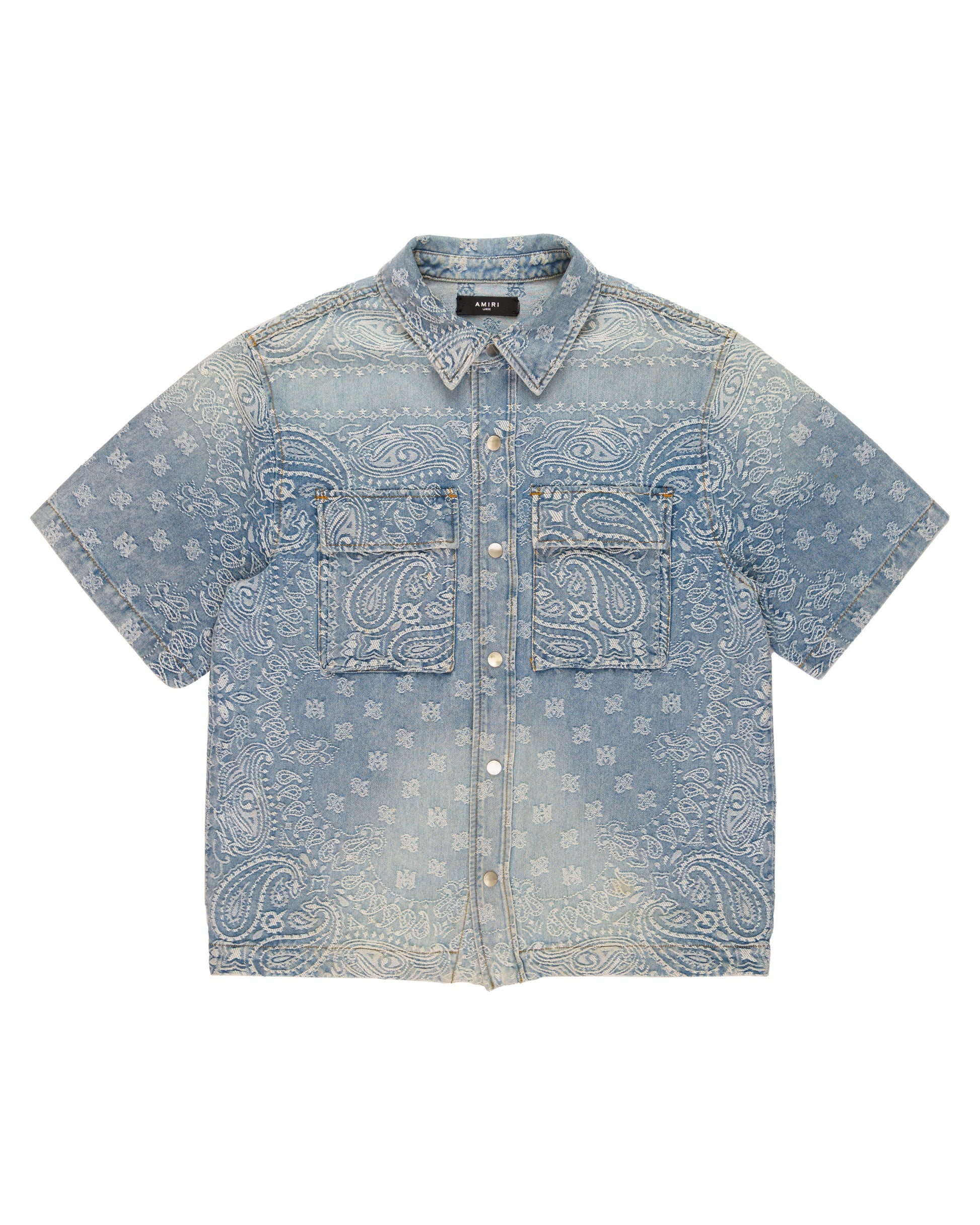 Amiri blue bandana jacquard denim shirt
