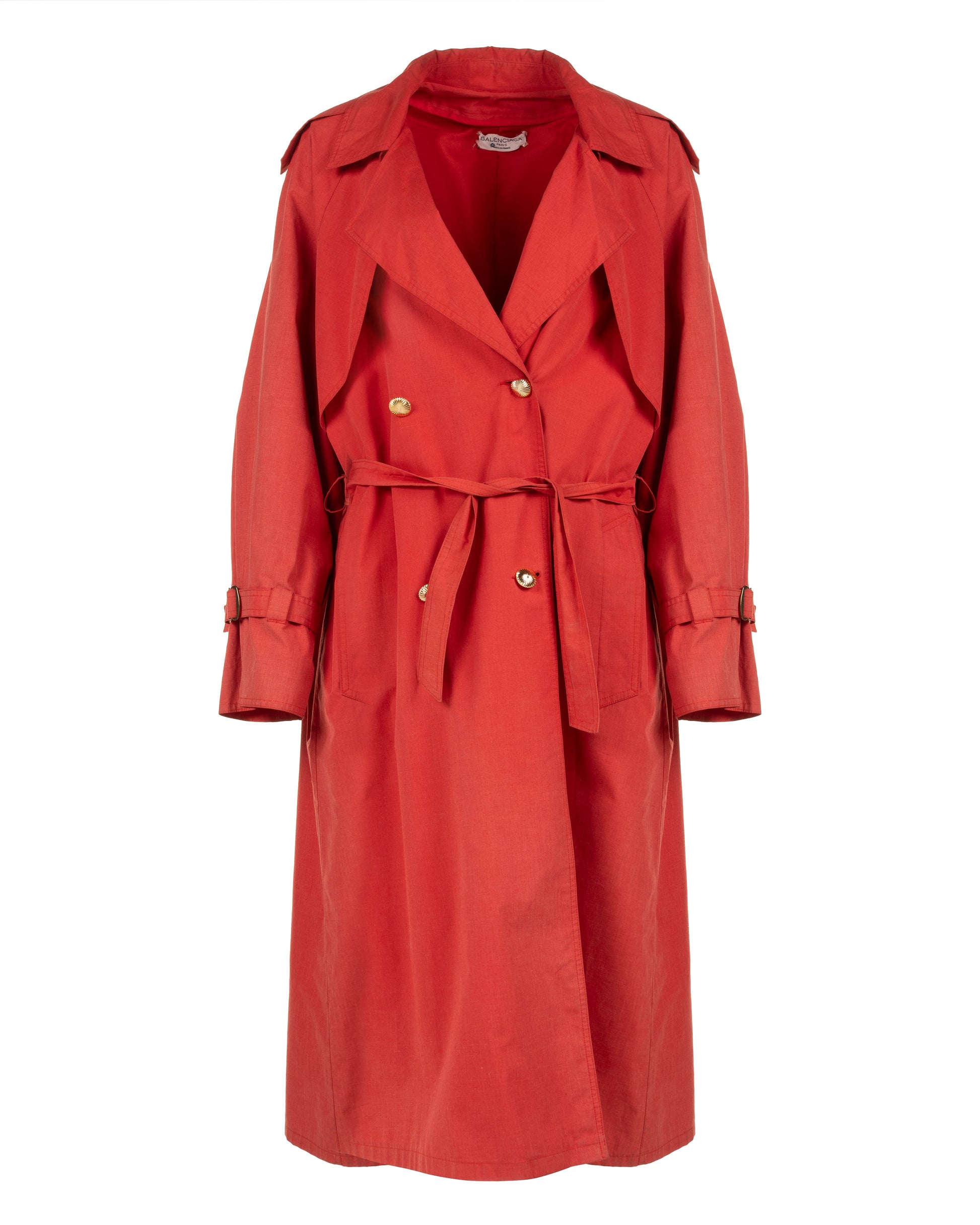 Balenciaga 1980s double-breasted red trench coat Balenciaga