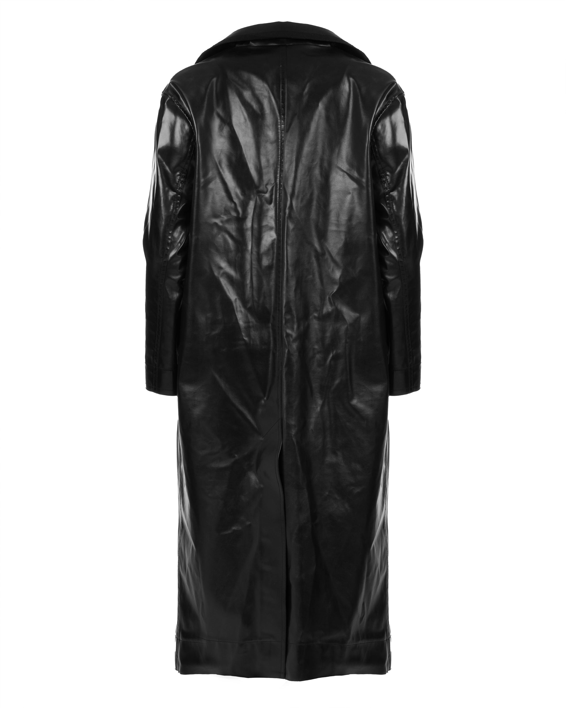 Kwaidan Editions single-breasted rubber black coat Kwaidan