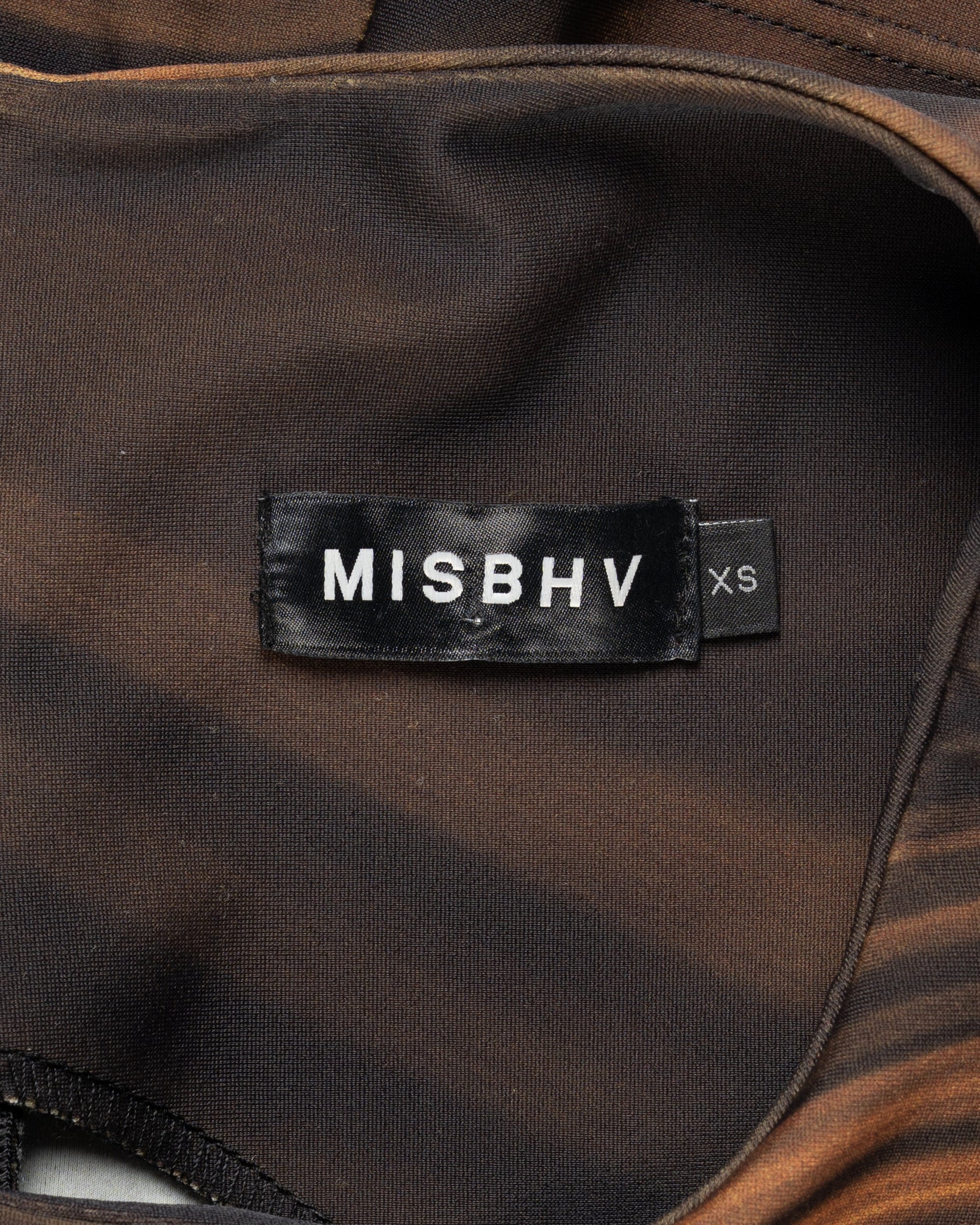 MISBHV 1-OF-1 rhinestones-embellished Tribal mesh top