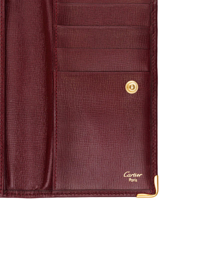 Cartier must de Cartier burgundy bifold wallet D-2