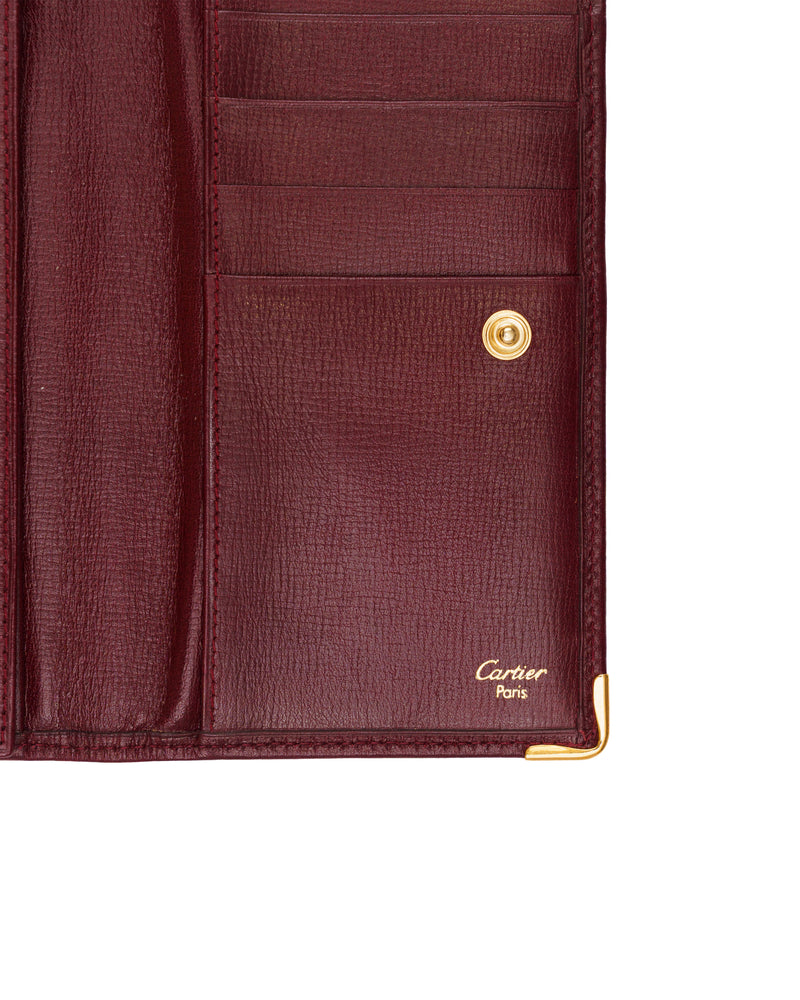 Cartier "must de Cartier" burgundy bifold wallet & card wallet set thumbnail