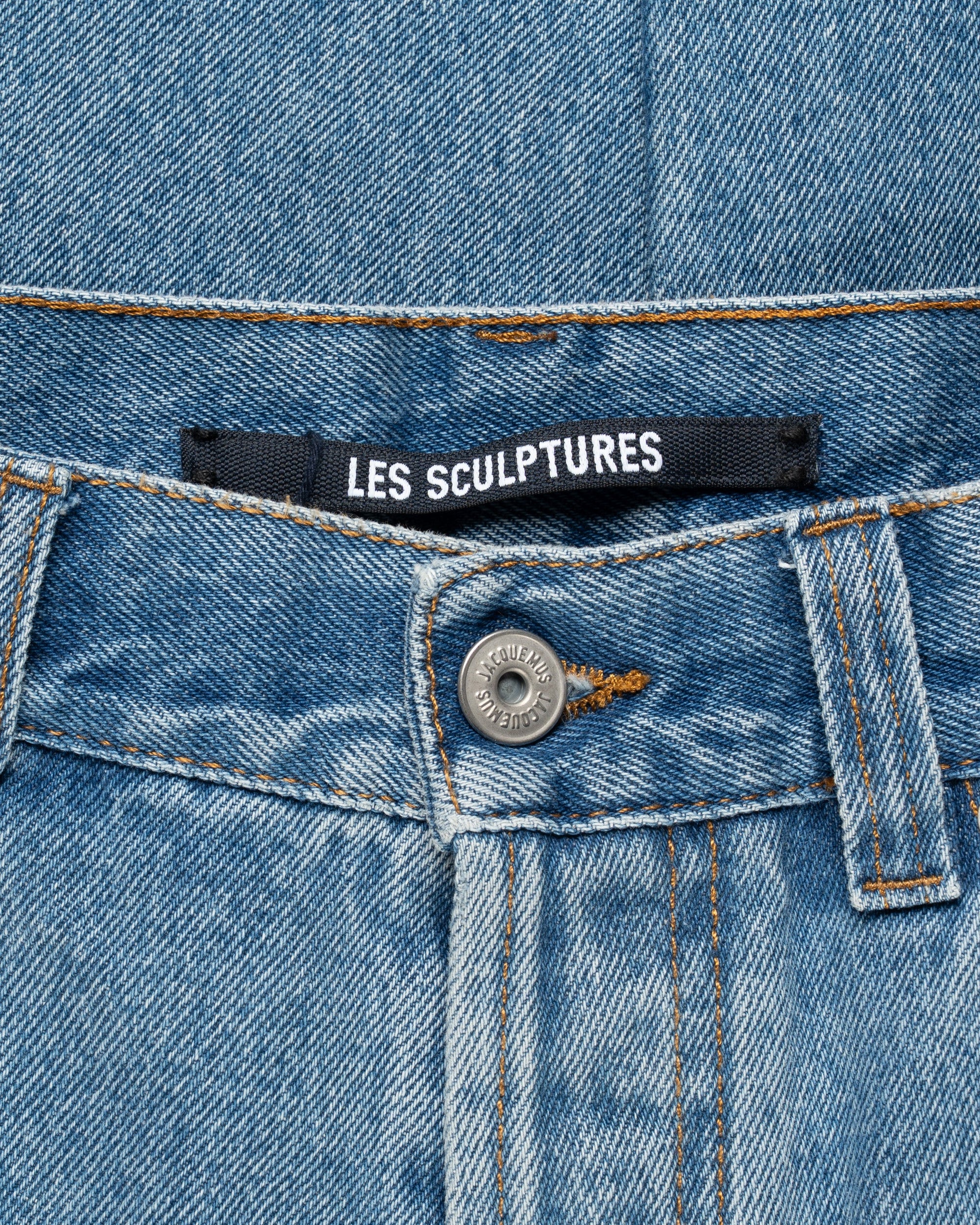 Jacquemus Les Sculptures "Le de-Nîmes" large blue denim pants