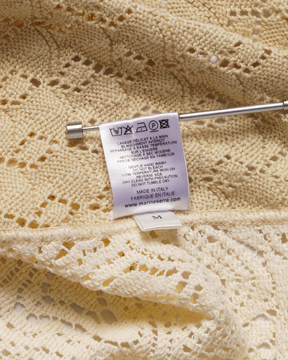 Marine Serre regenerated crochet raglan natural sweater Marine Serre