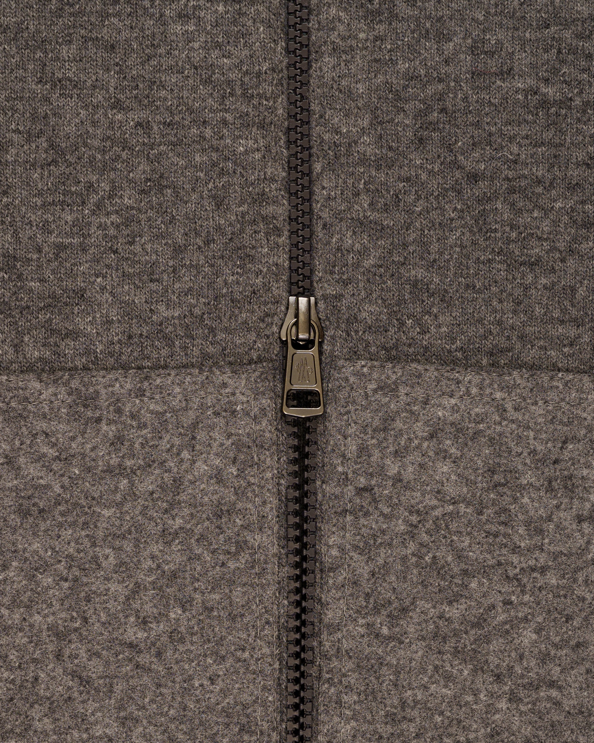 Moncler Colorblock virgin wool zip cardigan sweater
