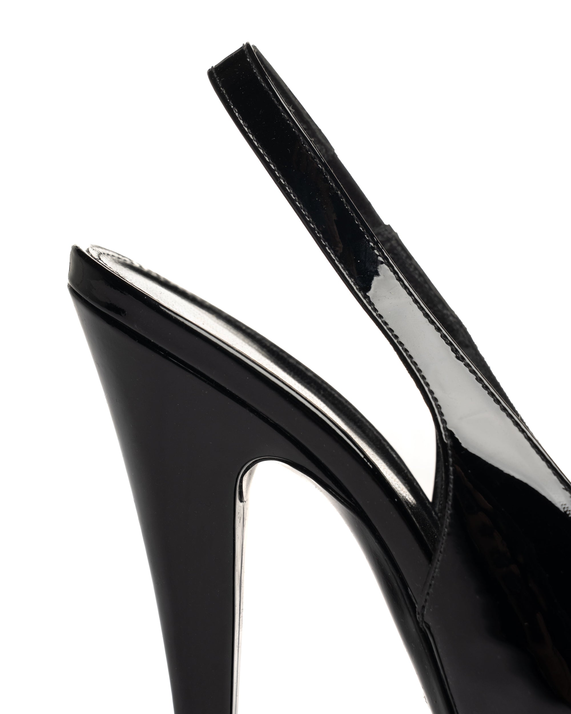 Saint Laurent Nico 110 patent leather slingback heels - 39.5