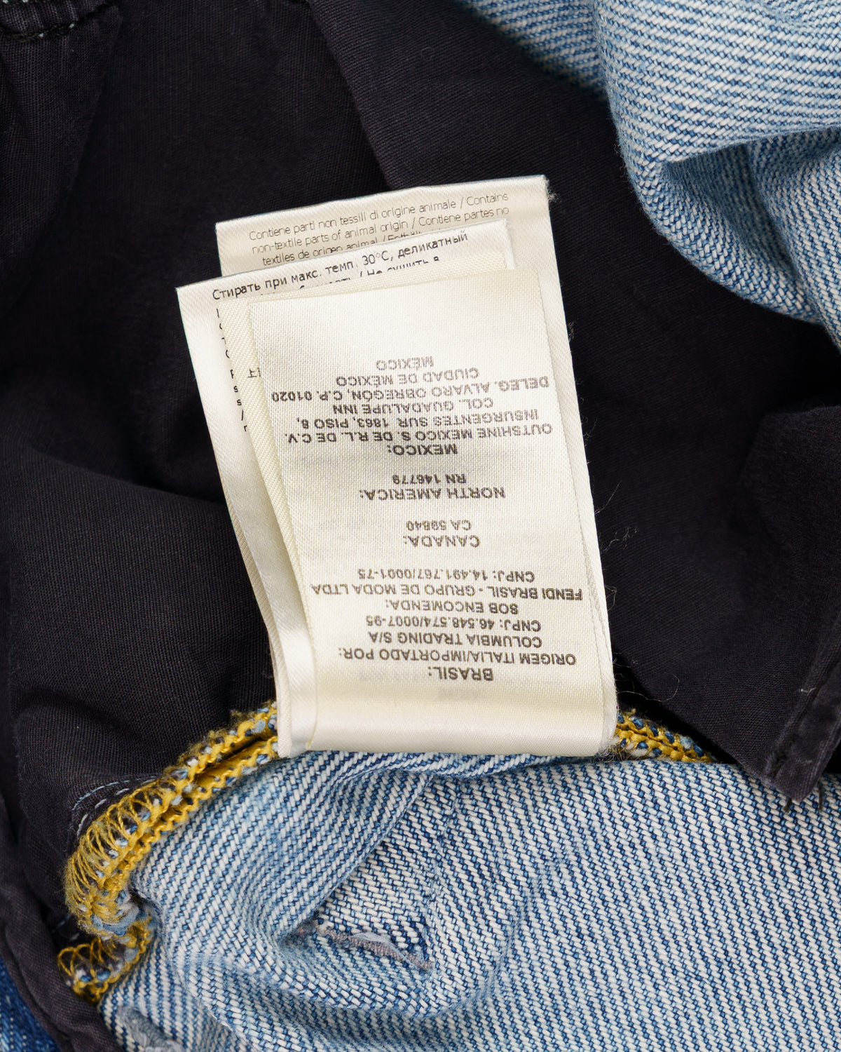 Fendi Cards Deck printed blue denim pants